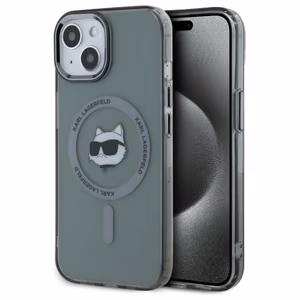Karl Lagerfeld HC MagSafe IML Metal Choupette Head suojakuori iPhone 15 6.1:lle musta