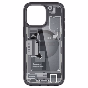 Spigen Ultra Hybrid Mag Suojakuori MagSafella iPhone 15 Pro:lle - Tummanharmaa (Zero One Pattern)