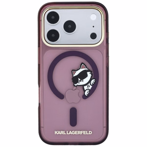 Karl Lagerfeld Peekaboo Logo -suojakuori laitteelle iPhone 18 Pro Max / 17 Pro Max, MagSafe-yhteensopiva – viininpunainen