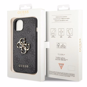 Guess 4G Big Metal Logo iPhone 14 kotelo - harmaa
