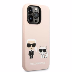 Karl Lagerfeld KLHMP14LSSKCI iPhone 14 Pro 6.1 kovakuori vaalea vaaleanpunainen / vaalea vaaleanpunainen Silicone Karl & Choupette Magsafe