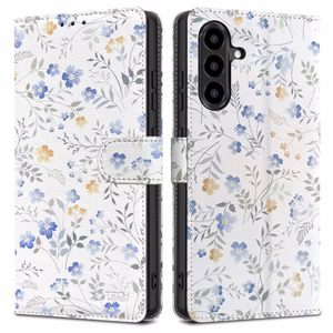 Tech-Protect Wallet -suojakuori Samsung Galaxy A57 5G:lle värikäs kukkakuvio