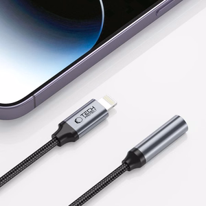 Tech-Protect UltraBoost Lightning / 3.5mm mini jack sovitin - musta
