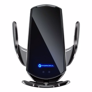 Wireless car phone holder automatic Forcell F-Grip HS1 Qi 15W windshield / air vent black