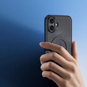 Dux Ducis Aimo Mag kotelo MagSafella ja jalustalla iPhone 16 - musta