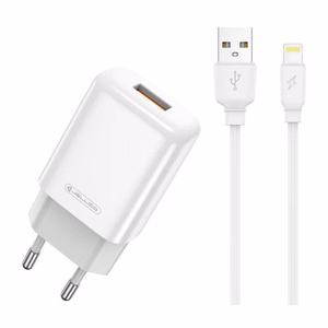 Charger Jellico EU01 2.4A USB-A + USB-A to Lightning cable 1.0m white