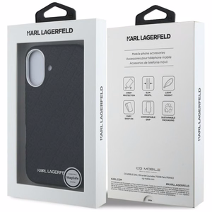Karl Lagerfeld FW Stamped Karl MagSafe Suojakuori iPhone 16 - musta