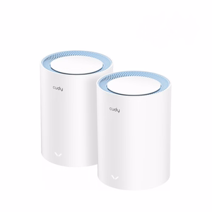 Cudy M1200 kahden laitteen kaksitaajuuksinen Mesh-Wi-Fi-järjestelmä (2,4/5 GHz), Wi-Fi 5 (802.11ac), valkoinen, 1 sisäinen antenni