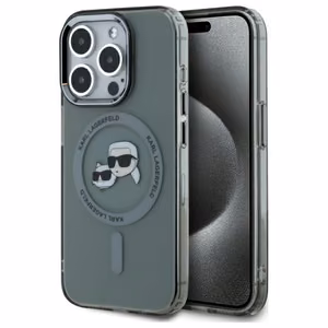 Karl Lagerfeld KLHMP15XHLSKCK iPhone 15 Pro Max 6.7" musta/musta kovakuori IML Metal Karl&Choupette Head MagSafe