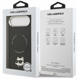 Karl Lagerfeld Choupette Pin MagSafe Suojakuori iPhone Air:lle - Musta