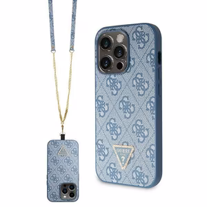 Guess GUHCP14XP4TDSCPB iPhone 14 Pro Max 6,7 sininen/sininen kovakuori Crossbody 4G Metal Logo