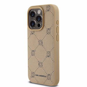Karl Lagerfeld MagSafe Karl Head Suojakuori iPhone 15 Pro:lle - Beige
