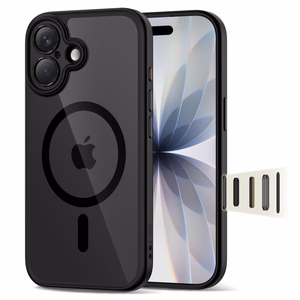 Tech-Protect Magpeak MagSafe CC Suojakuori iPhone 17:lle - Läpinäkyvä musta
