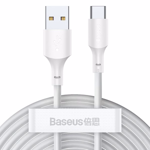 USB - USB Type-C -kaapelisarja, 2 kpl, Power Delivery Quick Charge 40W 5A, 1,5 m, valkoinen