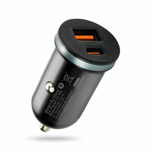 Auton laturi everActive CC-30Q USB + USB-C QC 3.0 PD 35W