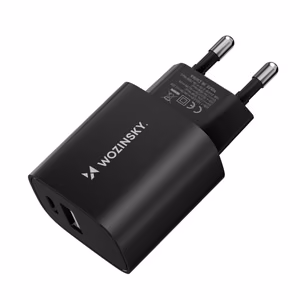 Wozinsky WGWCB USB-A USB-C 20W seinälaturi - musta