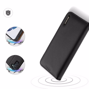 Dux Ducis Hivo Nahka Flip Cover Aitoa nahkaa Lompakko korteille ja asiakirjoille Samsung Galaxy S22 + (S22 Plus) Musta