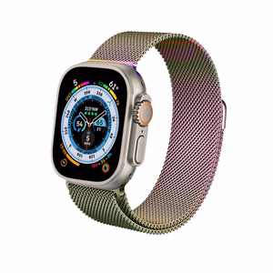 Crong Milano Steel stainless-steel strap for Apple Watch 38 / 40 / 41 / 42 mm, iridescent