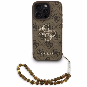 Guess 4G Strap 4G Classic Logo Suojakuori iPhone 16 Pro:lle - ruskea