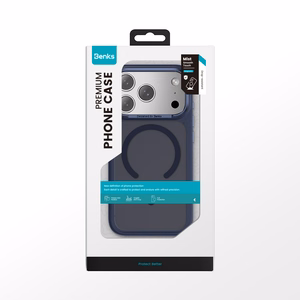 Benks Magnetic Mist Case -suojakuori metallikehyksellä (A070) Iphone 17 Pro Max:lle, sininen (kameran ohjauspainike)