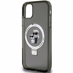 Karl Lagerfeld Ring Stand Karl&Choupette MagSafe suojakuori iPhone 11 / Xr:lle - musta