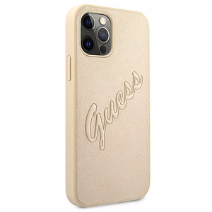 Guess GUHCP12MRSAVSLG iPhone 12/12 Pro 6.1" kultainen/kultainen kovakotelo Saffiano Vintage Script