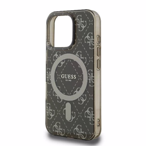 Guess IML 4G Background MagSafe Suojakuori iPhone 16 Pro:lle - ruskea