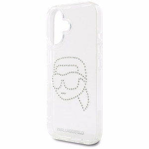 Karl Lagerfeld IML Rhinestones Karl Head Case for iPhone 16 Clear