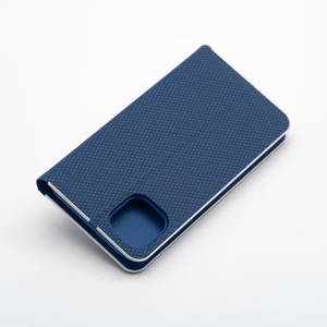 Flip-suojakuori iPhone 11:lle Luna Book Carbon sininen