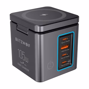 Blitzwolf BW-i113 GaN, USB-A, 3xUSB-C, 105W verkkolaturi