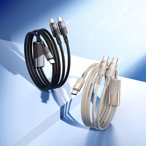 Kaapeli 2in1 USB-C - USB-C / USB-C Hoco 5A 100W 1,2 m U139 musta