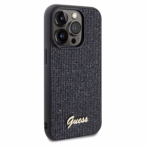 Guess Disco Metal Script -suojakuori iPhone 14 Pro Maxille - musta