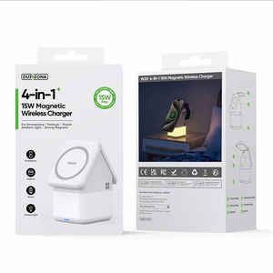 Duzzona W20 15W 4-in-1 langaton laturi iPhone/AirPods/Apple Watch yhteensopiva yölampulla - valkoinen