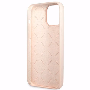Guess GUHCP13XLSLMGLP iPhone 13 Pro Max 6.7 vaaleanvaaleanpunainen/vaaleanpunainen kovakuori Silicone Script Gold Logo
