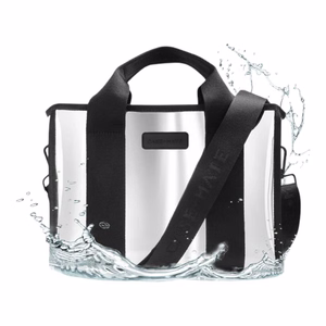 Case-Mate Mini Travel Tote Bag vettä hylkivä matkaolkalaukku, Silver Chrome