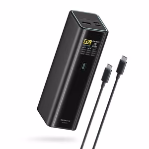 Cuktech PB200U power bank 20,000 mAh, 210 W, 2× USB-C and USB-A, with TFT display and 240 W USB-C cable – black