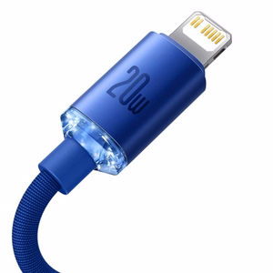 Baseus Crystal Shine USB-C - Lightning kaapeli 2 m 20W (sininen)