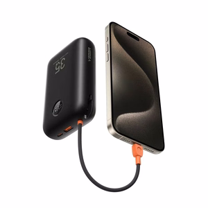 Varavirtalähde VEGER 30000 mAh sisäänrakennetulla Type C / Lightning -kaapelilla PD QC3.0 35W K3 (W3018) musta