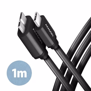 USB-C – Micro-B -kaapeli 1 m / Speed musta BUMM3-CM10AB AXAGON
