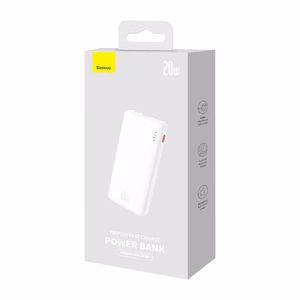 Baseus Airpow litiumpolymeeri-virtapankki 10000 mAh 20 W Valkoinen