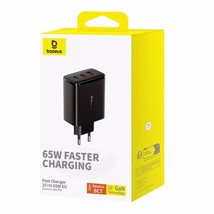 Baseus OS-Cube Pro seinälaturi 2x USB-C + USB 65W musta