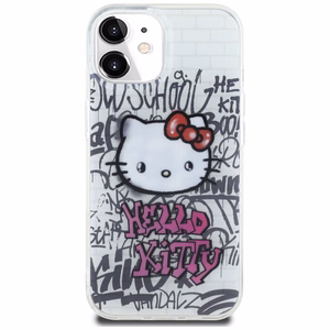 Hello Kitty IML Kitty On Bricks Graffiti Suojakuori iPhone 15:lle - valkoinen