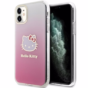 Hello Kitty IML Gradient Electrop Kitty Head suojakuori iPhone 11 / Xr:lle - vaaleanpunainen