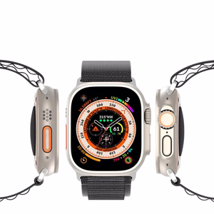 Dux Ducis GS nylon ranneke Apple Watch 42 / 44 / 45 / 49 mm:lle musta