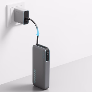 Cuktech CUKP200NGLLG 55W 20000mAh Powerbank with Built-in USB-C Cable - White