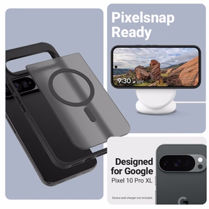 Crong Hybrid Matte Magnetic MagSafe suojakuori Google Pixel 10 Pro XL -laitteelle, musta