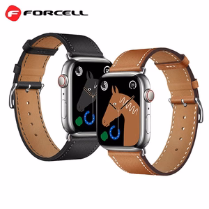 Hihna Apple Watch:lle Forcell F-Design FA20 reikänahka ekologinen 42 / 44 / 45 / 49 mm musta