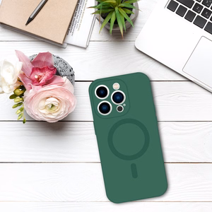 TEL PROTECT MagSilicone Suojakuori iPhone 14:lle vihreä