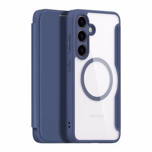 Dux Ducis Skin X Pro -suojakuori Samsung S24+:lle magneettisormuksella ja läpällä - sininen