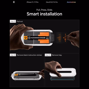 Spigen Glas.TR EZ Fit Pro Karkaistu lasi iPhone 16 Pro / 17 / 17 Pro:lle - läpinäkyvä